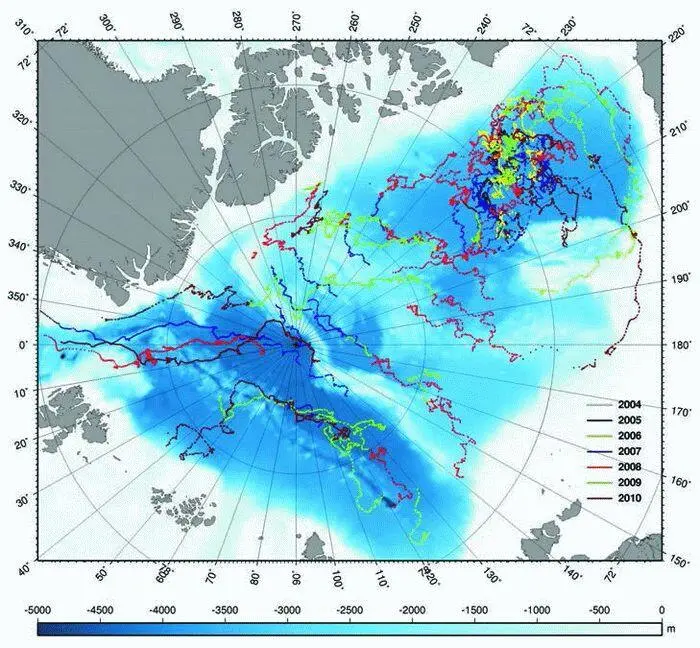 Рис 6 Положение пунктов в Арктическом бассейне СЛО в которых с буев ITP - фото 16