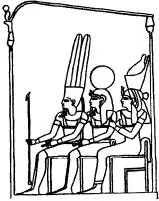 Фиванская триада Амон Хонсу Мут Рельеф из скального храма Гора Рамсеса II в - фото 9