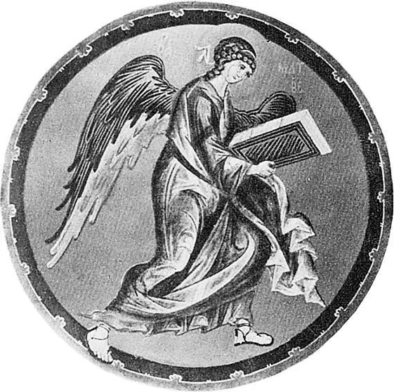 Ангел Миниатюра из Евангелия Хитрово Конец XIV начало XV в Троицкий - фото 9