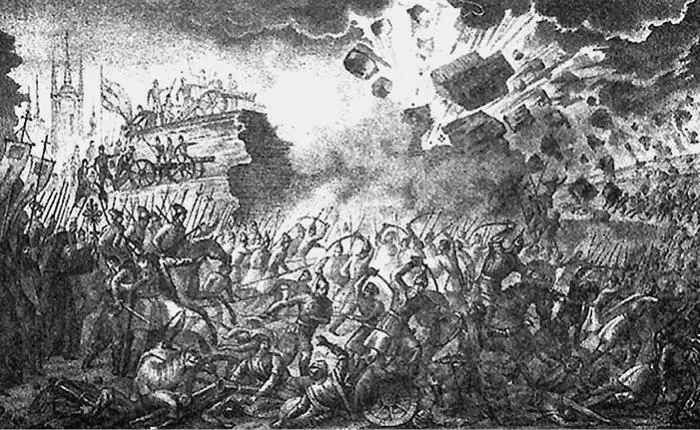 Осада Пскова войсками Стефана Батория Гравюра Б Чорикова 1836 г Иван - фото 8