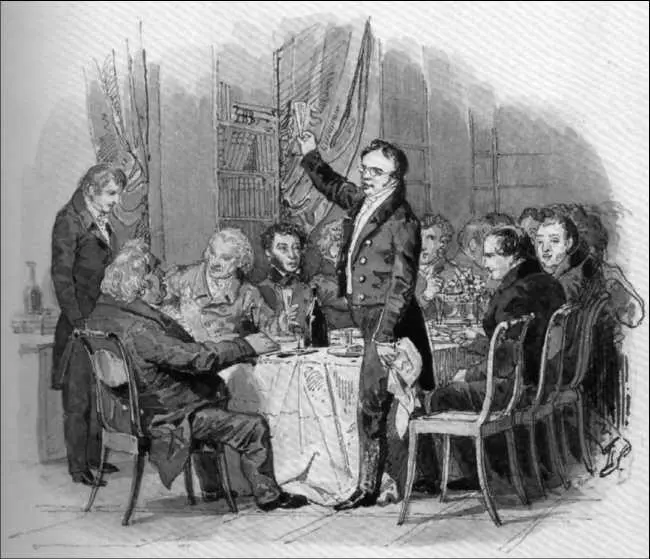 Пушкин на литературном обеде в книжной лавке АФ Смирдина 1832 г Художник А - фото 18