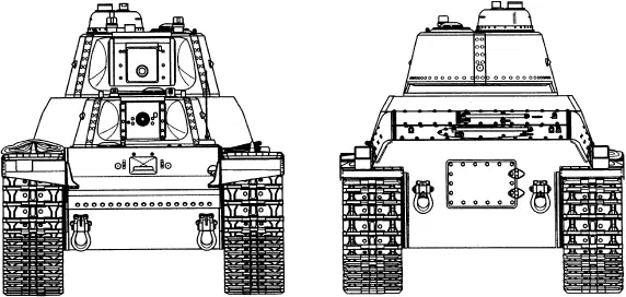Т100 Вид спереди и сзади Чертеж В Мальгинова Схема бронирования танка - фото 10