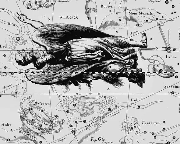 О121 Зодиакальное созвездие Дева VIRGO из Атласа Uranographia Яна Гевелия - фото 12