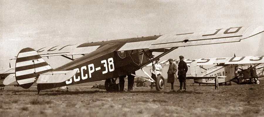 Самолет АИР5 с мотором Райт Уирлвинд J4A во время испытаний в НИИ ГВФ - фото 65