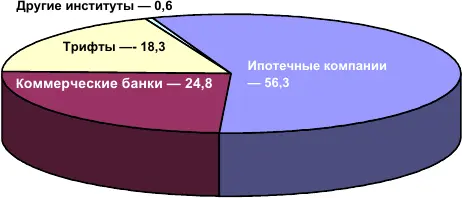 Рис 35 Доля различных ипотечных институтов на первичном рынке ипотечных - фото 22