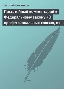 Николай Сенников - Постатейный комментарий к Федеральному закону «О профессиональных союзах, их правах и гарантиях деятельности»