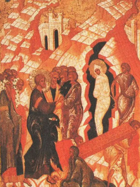 Икона Воскрешение Лазаря из иконостаса Успенского собора КириллоБелозерского - фото 6
