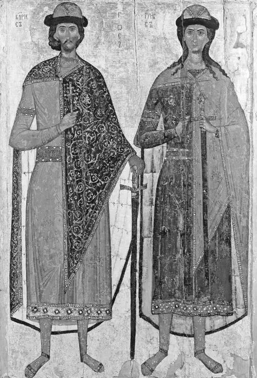 Святые мученики Борис и Глеб Икона Середина XIV в СПетербург Русский - фото 7