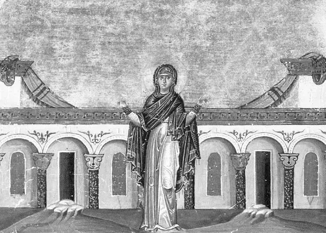 Преподобная Синклитикия Александрийская Миниатюра Минологий Василия II - фото 10