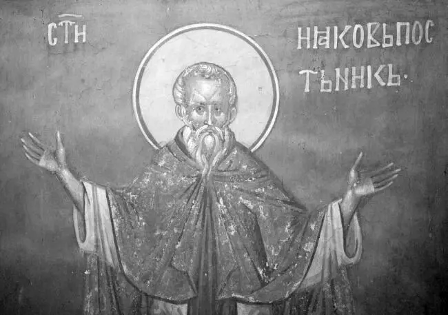 Преподобный Иаков Кармильский Постник Фреска Ок 1318 гКосово Монастырь - фото 9