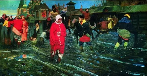 Рябушкин А П Московская улица XVII века в праздничный день 1895 г - фото 22