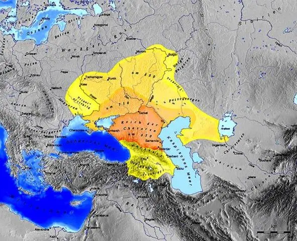 Хазарский хаканат и его рост 650 750 850 годы На карте видно что мать - фото 4