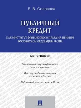 ЕКАТЕРИНА СОЛОВОВА - Публичный кредит как институт финансового права на примере Российской Федерации и США. Монография