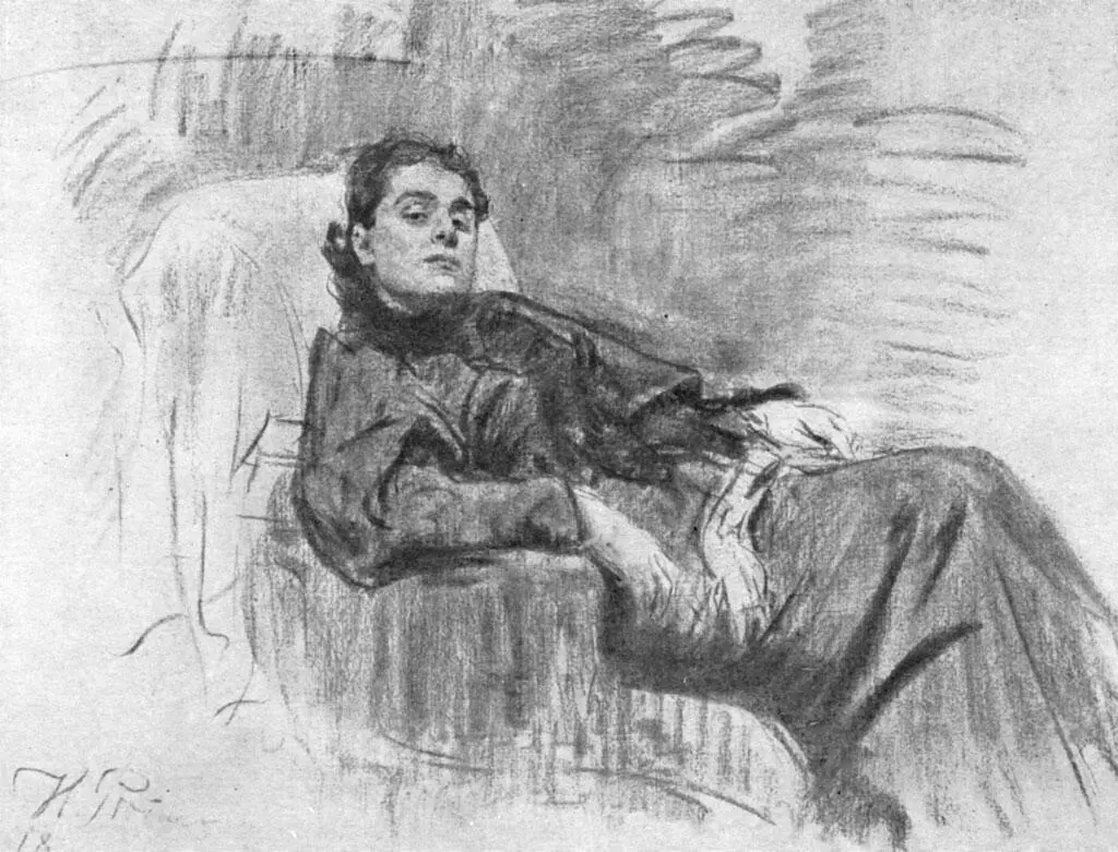 Рис 2 И Е Репин Портрет Э Дузе Холст уголь 1891 Кроме обычного угля в - фото 2