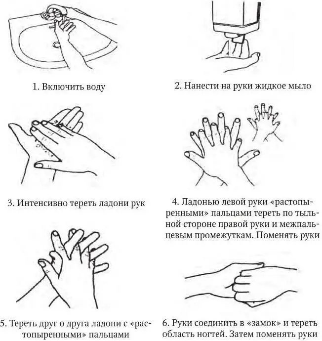 Рис 19 Последовательность гигиенической обработки рук После мытья кожу рук - фото 21