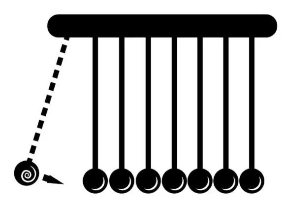 Рис 1 Колыбель Ньютона Newtons cradle Вот что я увидел Нападающий шарик - фото 1