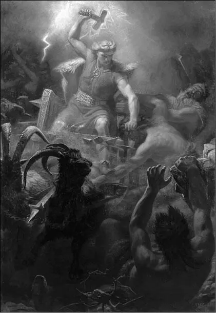 Тор сражается с великанами Картина М Э Винге 1872 Кроме победы над - фото 13