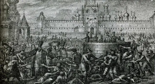 Голод в Москве Старинная гравюра 18 векаНеизвестный художник Мартин - фото 42