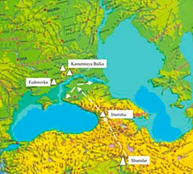 МанычКерченский пролив Фрагмент карты на сайте группы российских учёных - фото 7