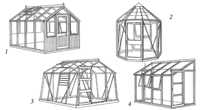 Рис 1 Виды теплиц 1 двускатная с прямыми боковыми стенами 2 - фото 1