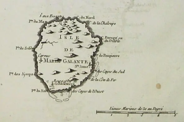 Французская карта острова МариГалант Следующие четыре дня приватиры - фото 11