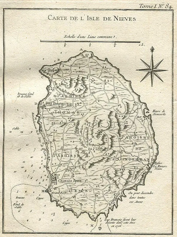 Остров Невис на французской карте начала XVIII века Генералкапитан выдал - фото 9
