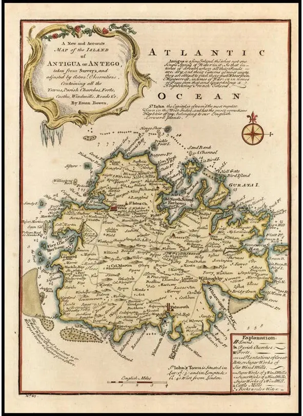Остров Антигуа на карте колониальной эпохи Кидд по всей видимости вернулся - фото 10