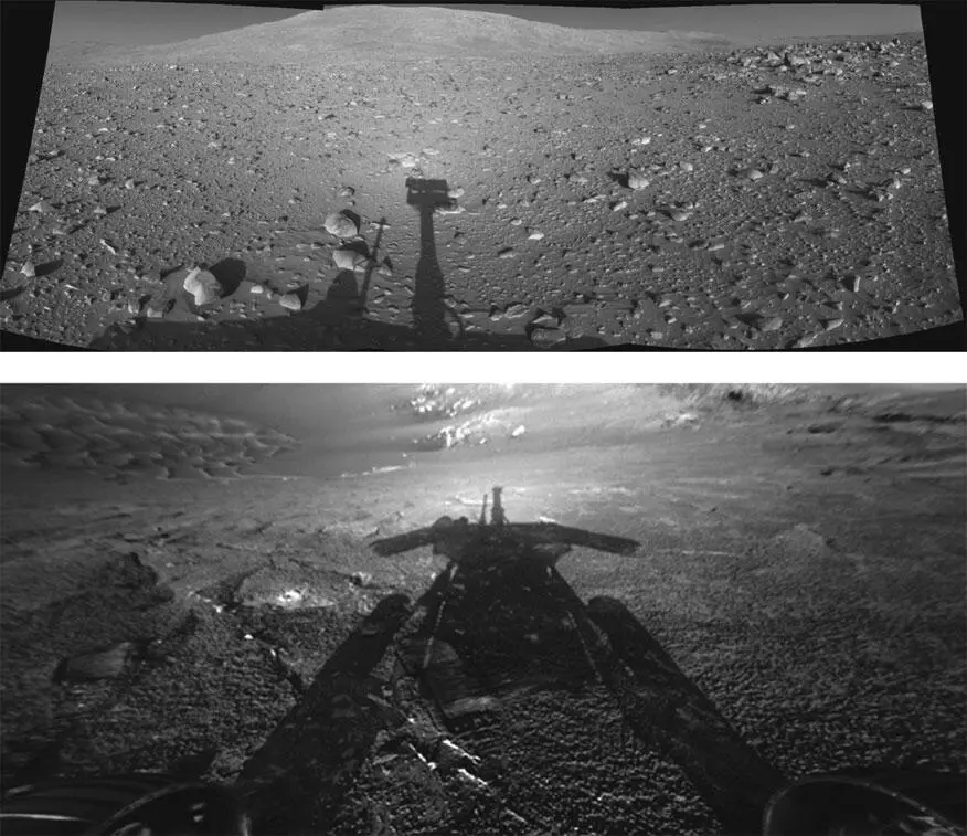 Рис 23 Спирит отбрасывает тень на поверхность Марса фотографии - фото 6