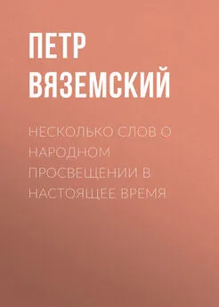 Петр Вяземский - Несколько слов о народном просвещении в настоящее время