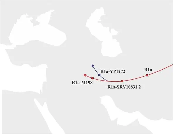 Рис7 Маршруты миграций носителей yгаплогруппы R1a в период с 20 000 по 12 300 - фото 7