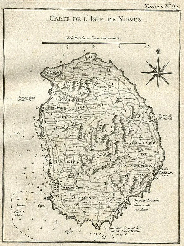 Остров Невис на французской карте колониального периода В конце того же года - фото 5