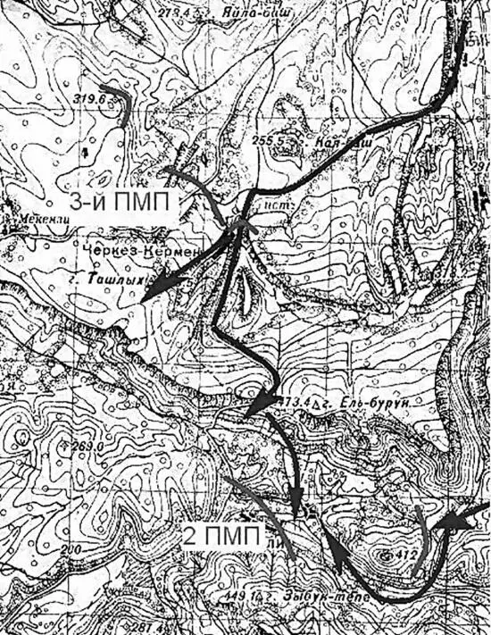 Обстановка 7 ноября 1941года в районе долины КараКоба Во второй половине дня - фото 26