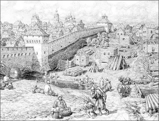А М Васнецов Лубяной торг на Трубе в XVII веке В 1702 году к Сергиевской - фото 18