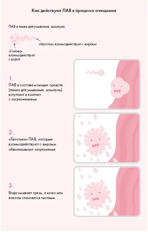 Три функции ПАВ 1 Очищение ПАВ являются основным ингредиентом различных - фото 18