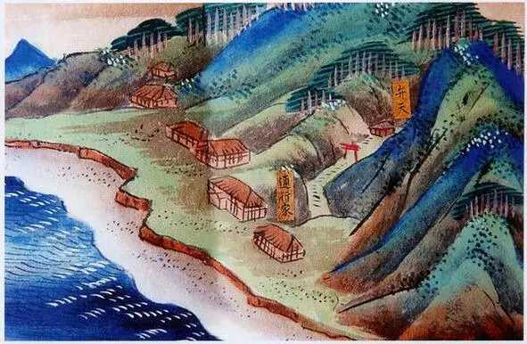 Селение Сираура фрагмент рисунка Мегата Татеваки 1857 г Библиотека - фото 1