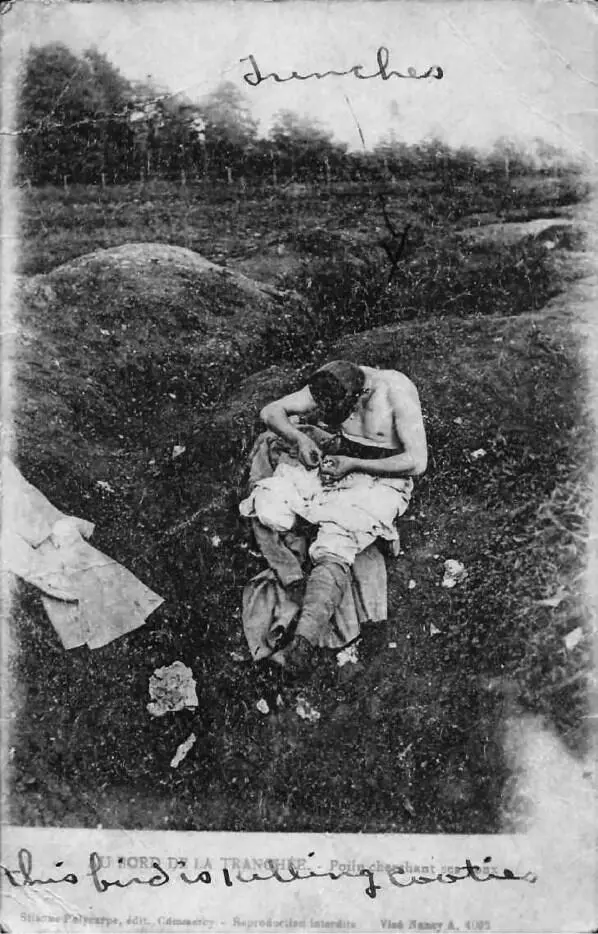 1 Солдат вылавливающий вшей из своей униформы Около 19141918 Подпись к - фото 6