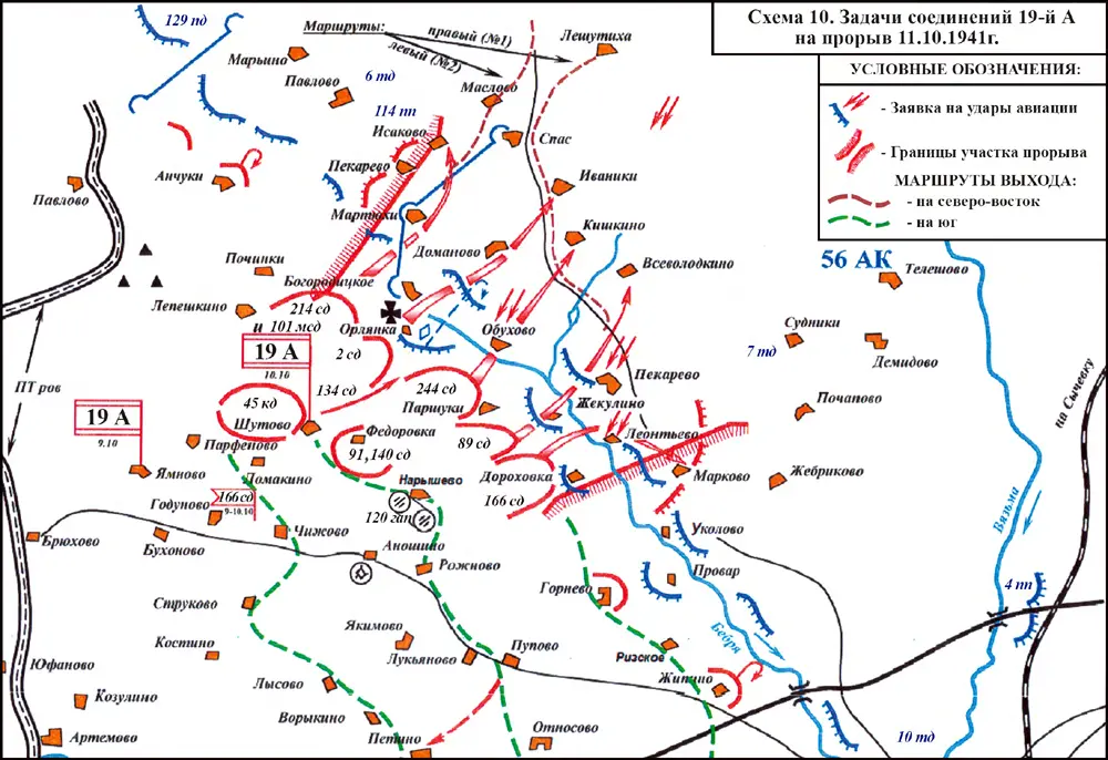 Схема 10 Задачи соединений 19й А на прорыв 11101941 г Схема 3 Положение - фото 23