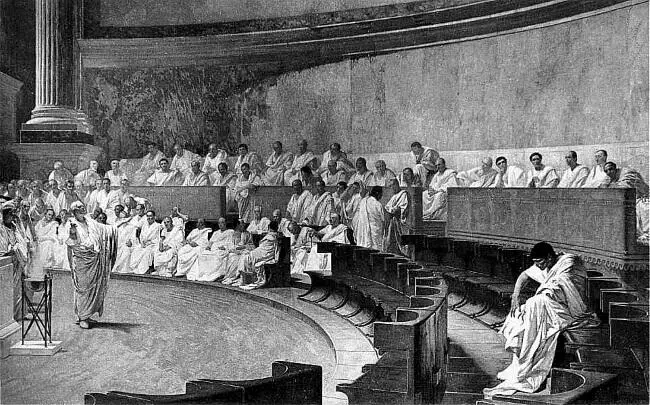 Цицерон произносит речь против Катилины Фреска виллы Мадама в Риме 18821888 - фото 13