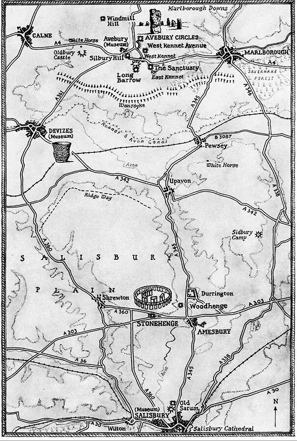 Карта графства Солсбери где расположен Стоунхендж Уже в 30е годы ХХ столетия - фото 1