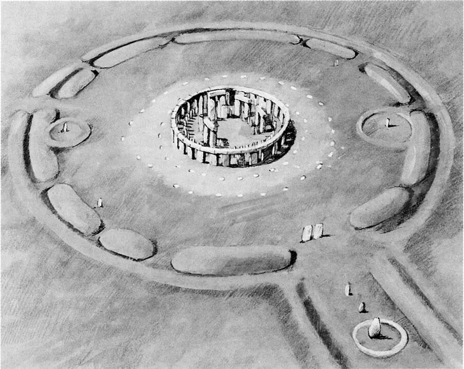 Одна из реконструкций плана ансамбля Стоунхендж с главным рвом и валом - фото 3