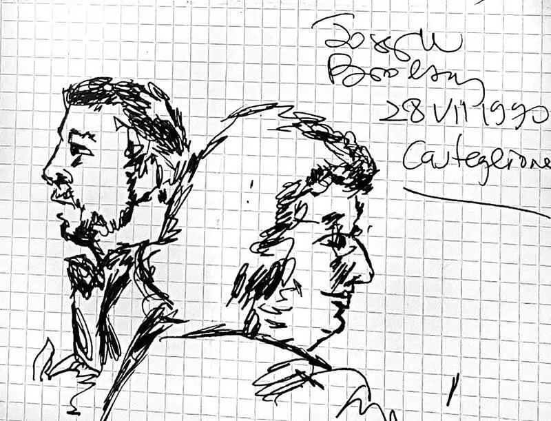 Рисунок Иосифа Бродского двух зрителей из публики на церемонии вручения премии - фото 5