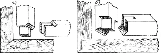 Рис 128 Вязка шипом с фальцем а калевка с внутренней стороны б калевка с - фото 133