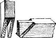 Рис 130 Вязка на ус в на ус сквозным шипом Рис 131Вязка на ус в - фото 135