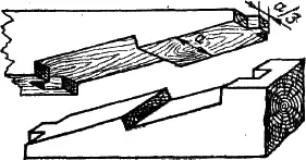 Рис 63 Косой замок с шипом Рис 64 Прямой голландский замок бруса в ту и - фото 67