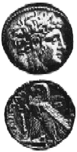 Реверс и аверс серебряной монеты имевшей хождение в Тире в эллинистическую - фото 79