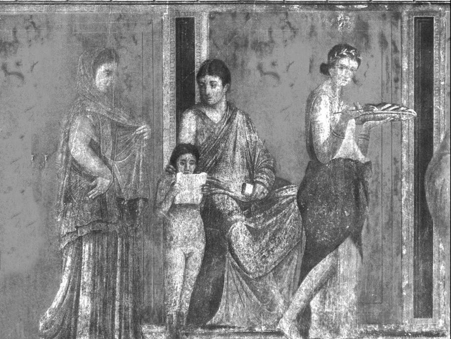 Фрагмент фрески из виллы Мистерий Помпеи I в до н э Гомер VIII в до - фото 2