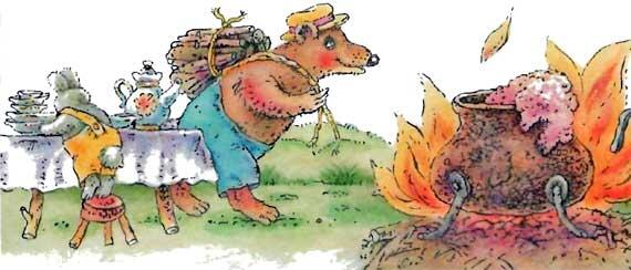 Медведь помогал Матушке Мидоус таскать дрова Лис смотрел за огнем Волк собак - фото 83