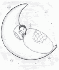 Девочка спящая на луне в звездную ночь Девочка на качелях под лучами солнца - фото 43