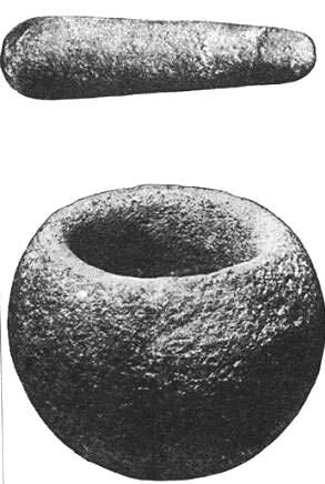 Каменные ступка и пестик найденные в 1877 году под горой ТейблМаунтин - фото 2