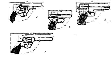 Рис 1 Образцы личного оружия и их основные размерения а револьвер Наган - фото 1